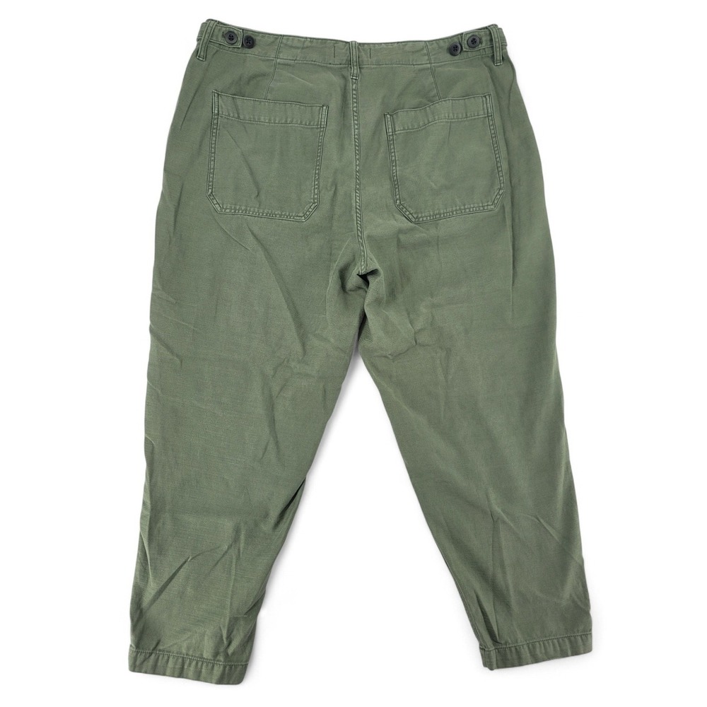Madewell Olive Utility Pants Size 32 Cropped Workwear Minimalist Casual EUC - Picture 3 of 6